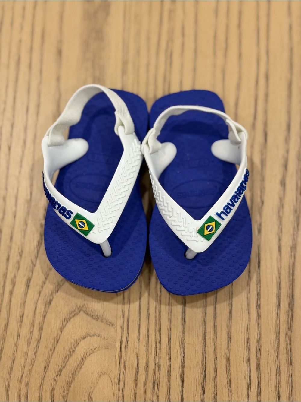 Havaianas Baby Royal Blue and White Sandals with Brazil Flag